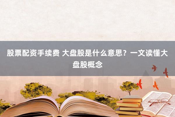 股票配资手续费 大盘股是什么意思？一文读懂大盘股概念