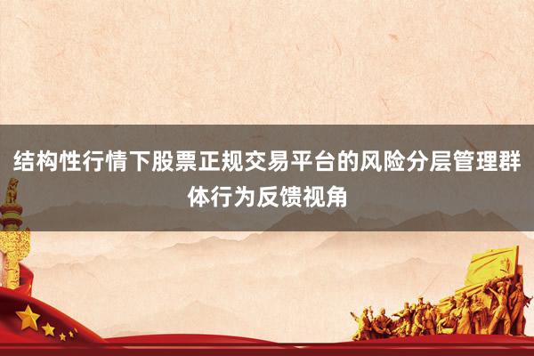 结构性行情下股票正规交易平台的风险分层管理群体行为反馈视角