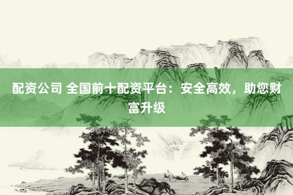 配资公司 全国前十配资平台：安全高效，助您财富升级